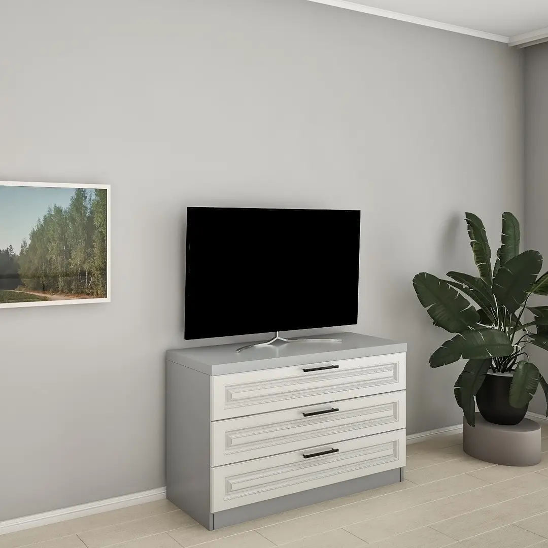 Comoda Bafimob KFY-120 3 sertare (Grey/Stone Oak)