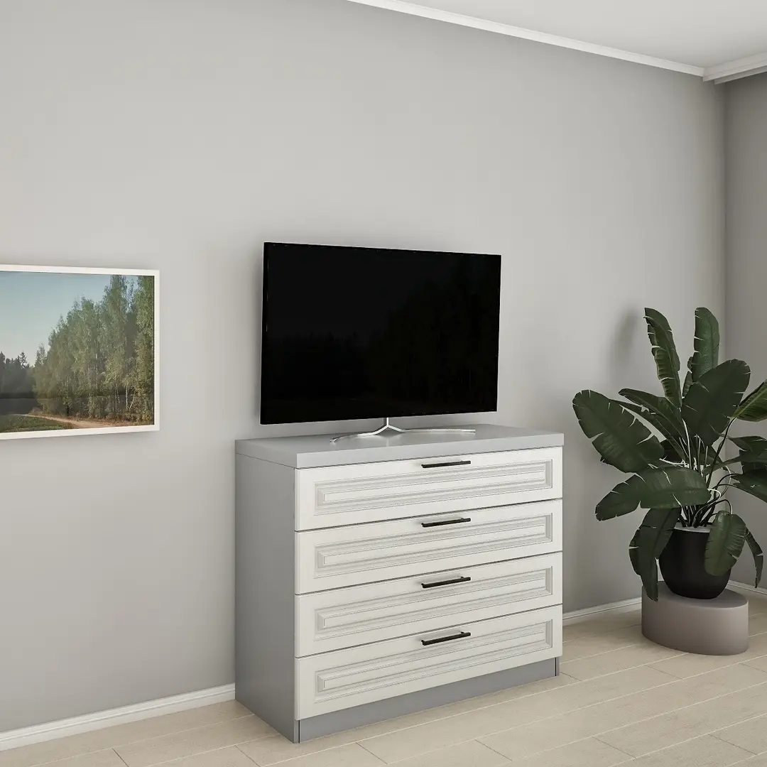 Comoda Bafimob KFY-120 4 sertare (Grey/Stone Oak)