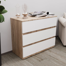 Comoda Bayro Harmony 100x81x45 (Sonoma Oak/White) Thumb