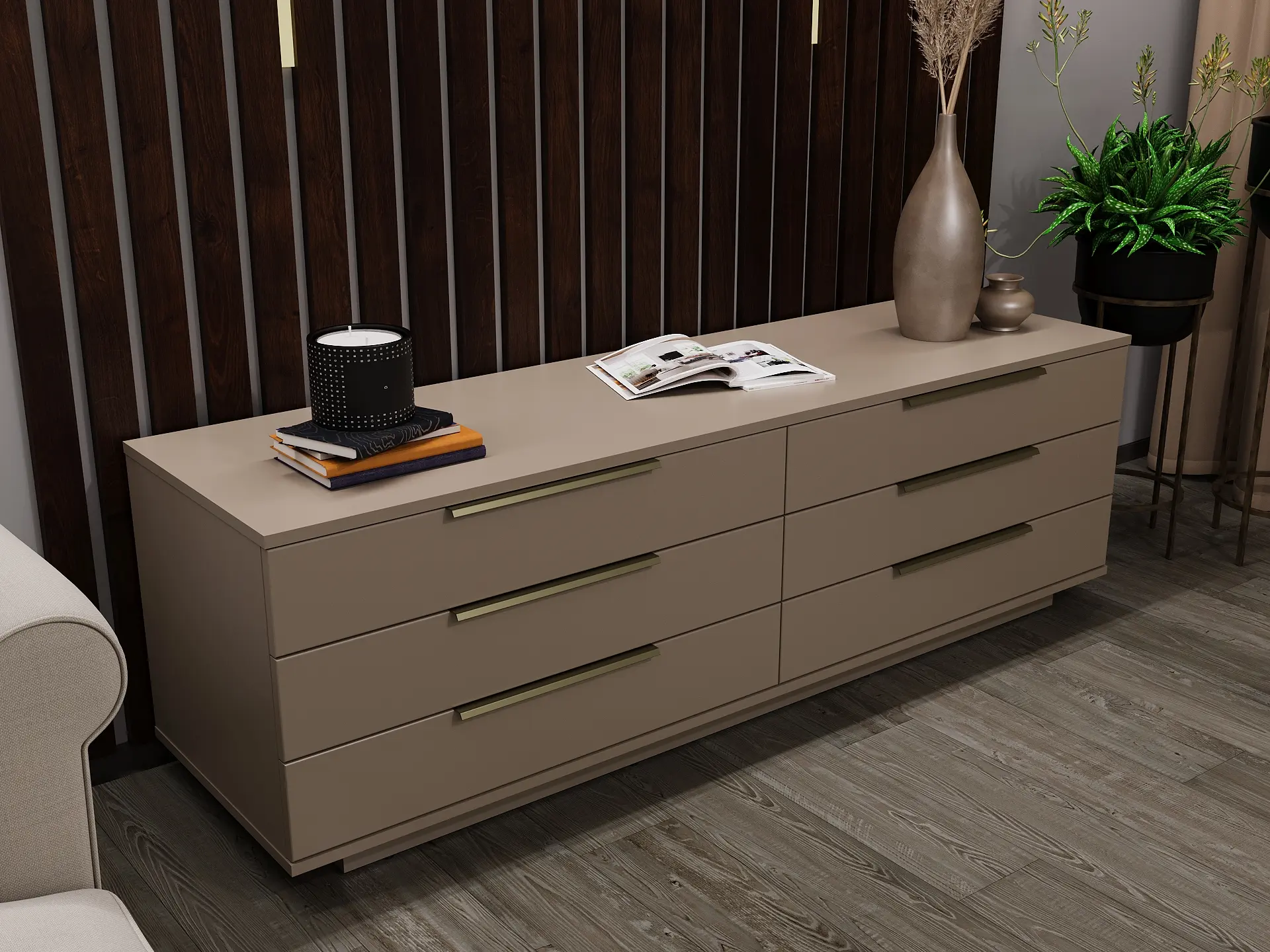 Comoda Bayro Napoli 1800x560x500 (Gray Stone)