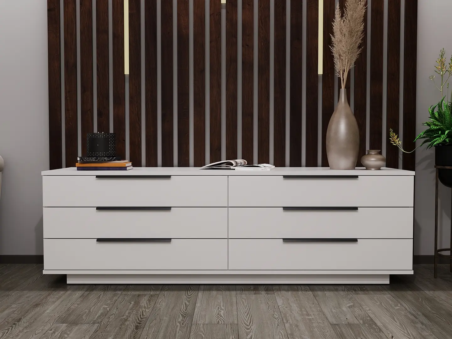 Comoda Bayro Napoli 1800x560x500 (White Matte)