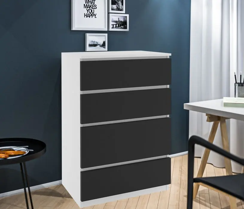 Комод Belini SI KOM1/0/W/B/0/0 (White/Black)