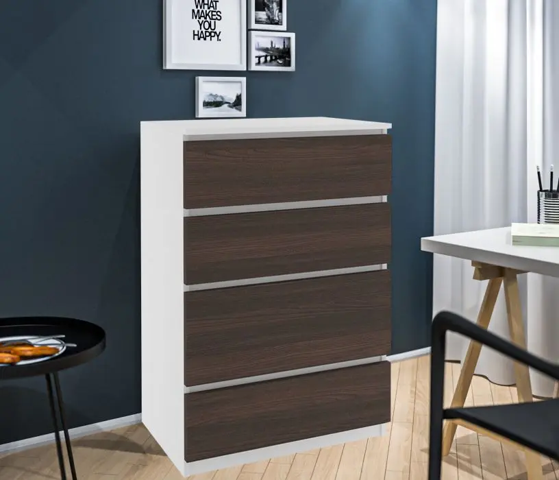 Comoda Belini SI KOM1/0/W/KN/0/0 (White/Chestnut)
