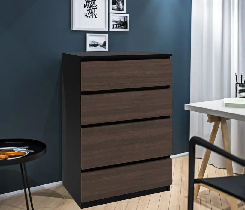 Comoda Belini SI KOM1/1/B/KN/0/0 (Black/Chestnut)