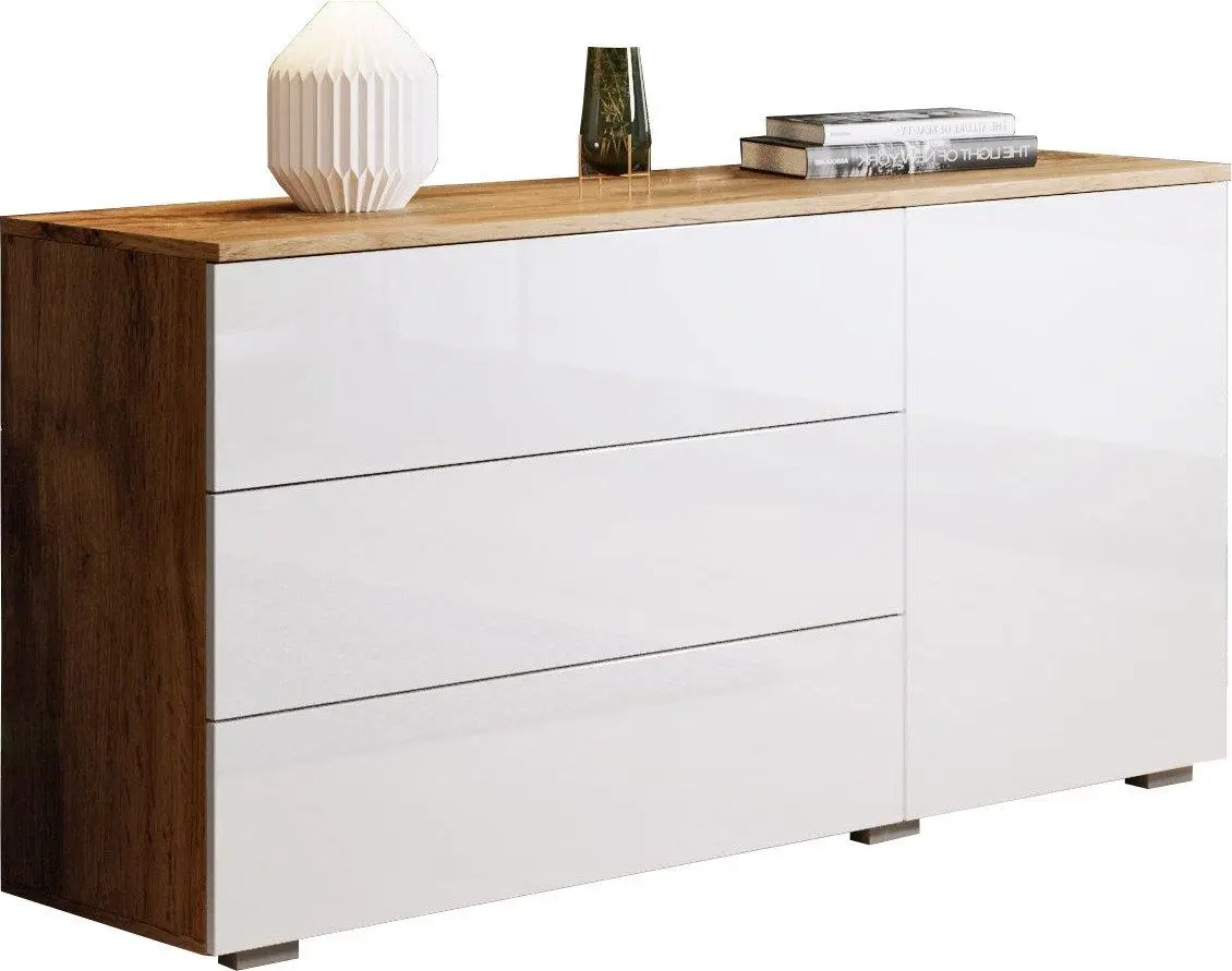 Tumba Bratex Paris 110 (Wotan Oak/White Gloss)