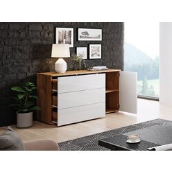 Tumba Bratex Paris 110 (Wotan Oak/White Gloss) Thumb