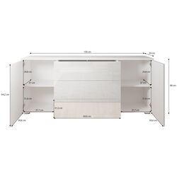 Tumba Bratex Paris 150 (White/White Gloss) Thumb