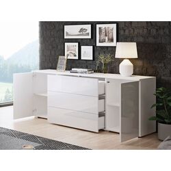 Tumba Bratex Paris 150 (White/White Gloss) Thumb