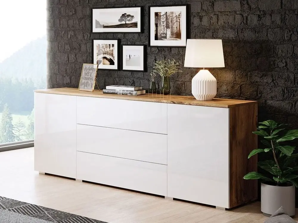 Tumba Bratex Paris 150 (Wotan Oak/White Gloss)