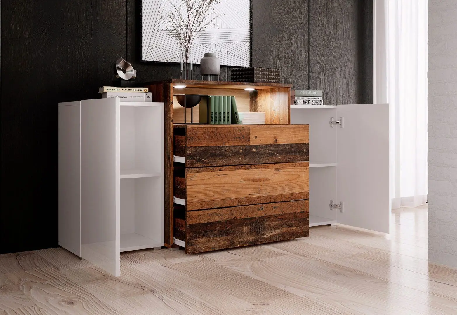 Tumba Bratex Urban III (White/White Gloss/Old Style)