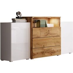 Tumba Bratex Urban III (White/White Gloss/Wotan Oak)