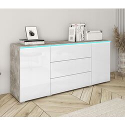 Tumba Bratex Vera 150 (Concrete/White Gloss)