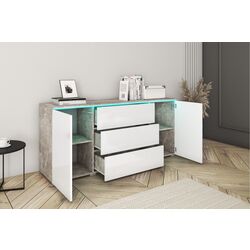 Tumba Bratex Vera 150 (Concrete/White Gloss) Thumb