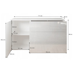 Tumba Bratex Paris 110 (White/Grey Gloss) Thumb