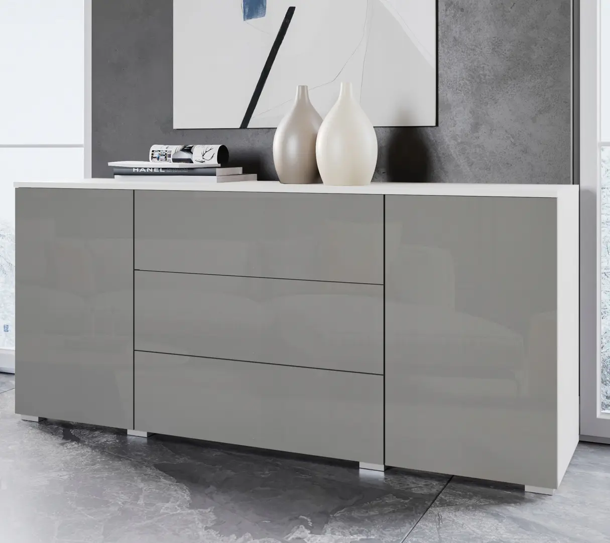 Tumba Bratex Paris 150 (White/Grey Gloss)
