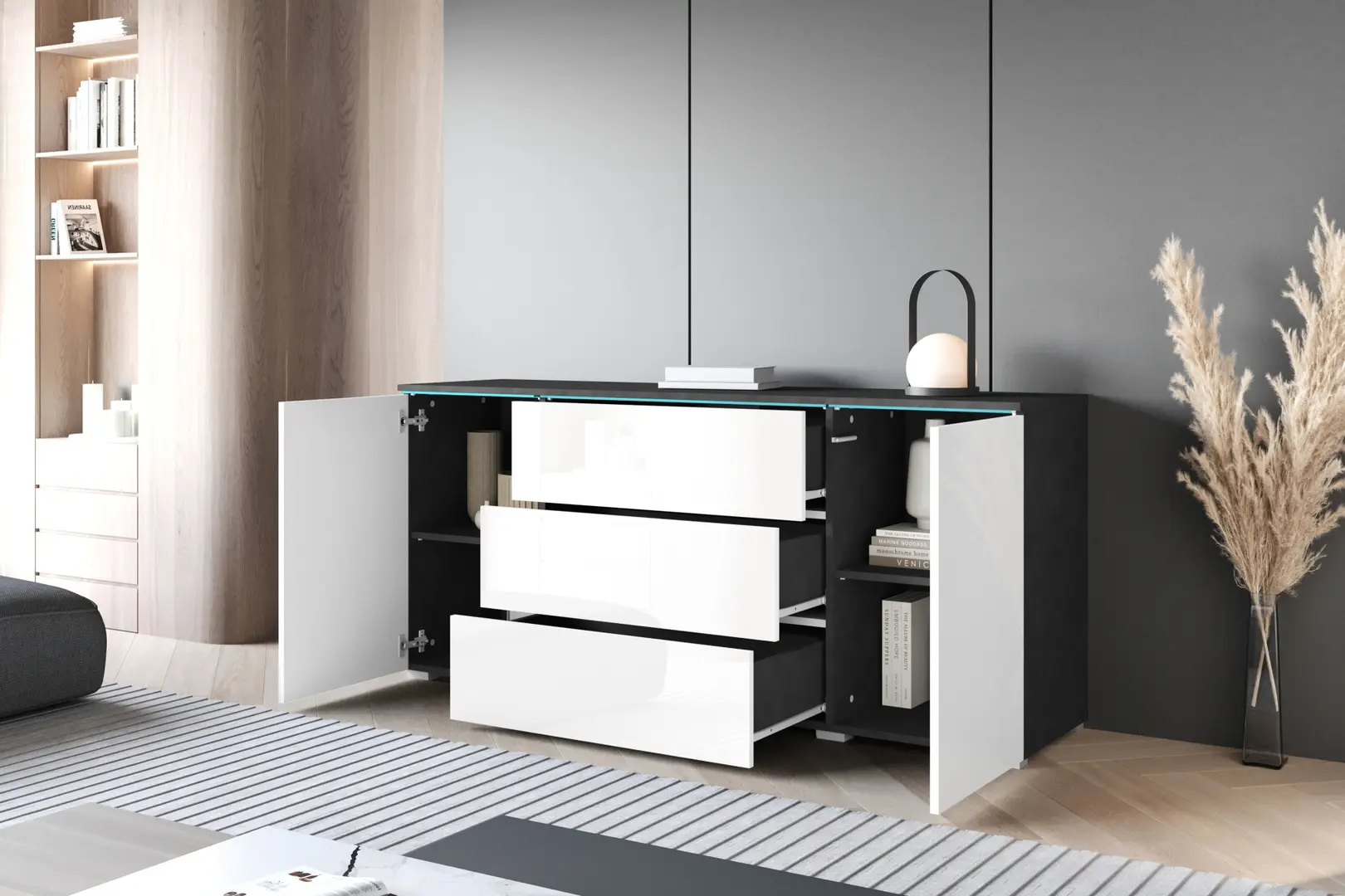 Тумба Bratex Vera 150 (Matera/White Gloss)