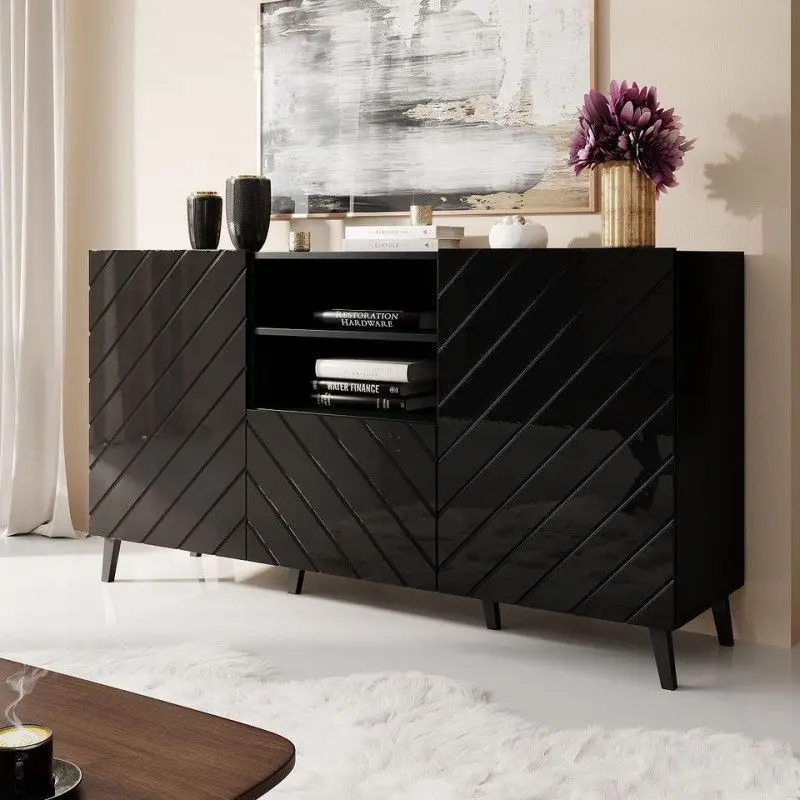 Comoda Cama Abeto CZ (Gloss Black/Gloss)