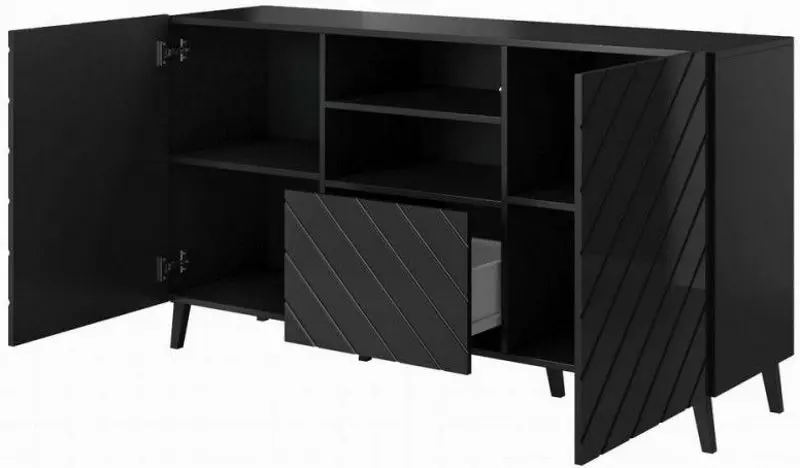 Comoda Cama Abeto CZ (Gloss Black/Gloss)