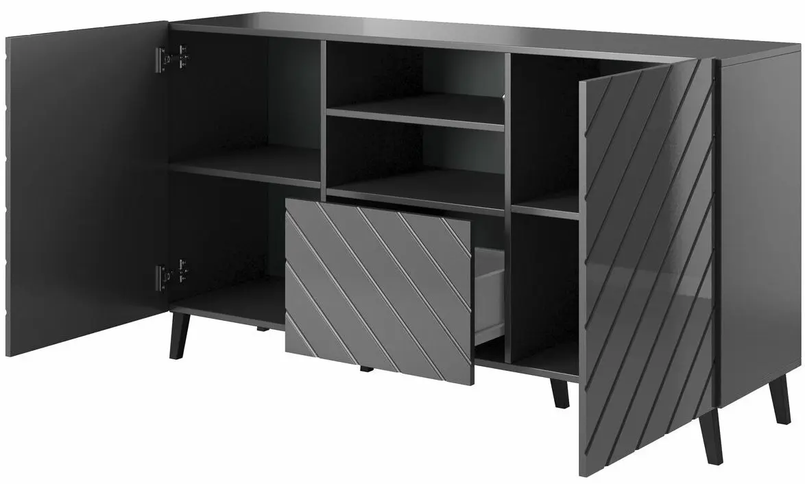 Comoda Cama Abeto GR (Graphite/Graphite Gloss) - 2