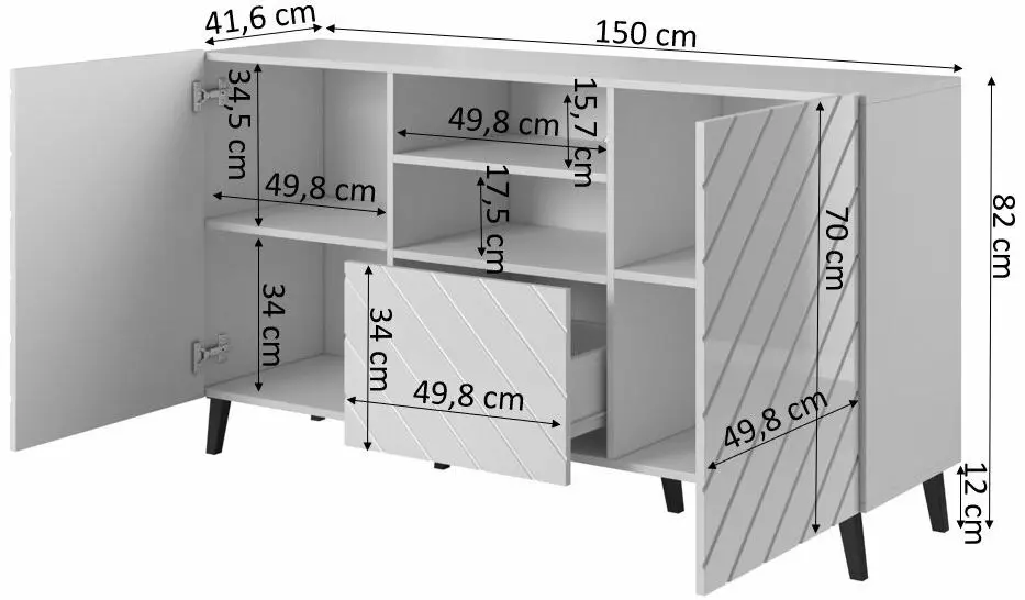 Comoda Cama Abeto GR (Graphite/Graphite Gloss) - 3