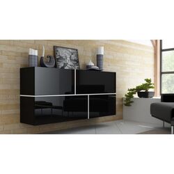 Comoda Cama Goya CZ (Black Gloss/White) Thumb