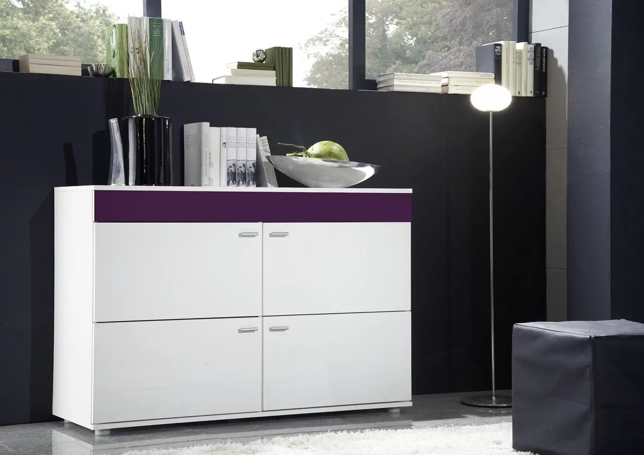 Comoda Cama Logo II (White/Purple Gloss)