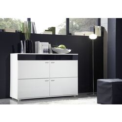 Comoda Cama Logo II (White/White Gloss/Black Gloss) Thumb