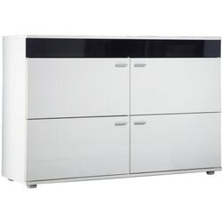Комод Cama Logo II (White/White Gloss/Black Gloss)