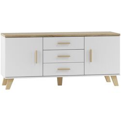 Comoda Cama Lotta 2D3S (White/Sonoma Oak)