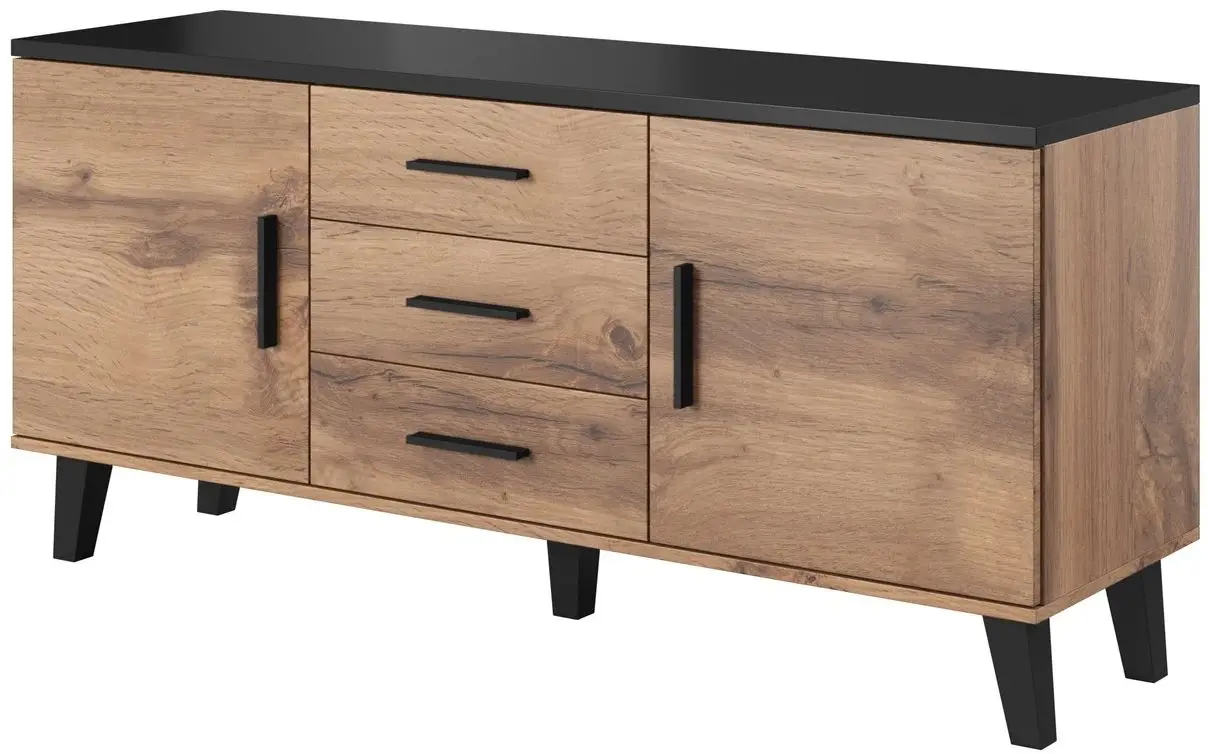 Comoda Cama Lotta 2D3S (Wotan Oak/Matte Black)
