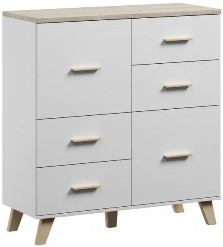 Комод Cama Lotta 2D4S (White/Sonoma Oak) - 2