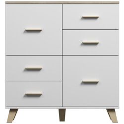 Комод Cama Lotta 2D4S (White/Sonoma Oak)