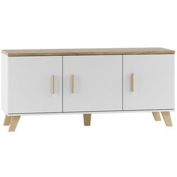 Comoda Cama Lotta 3D (White/Sonoma Oak)
