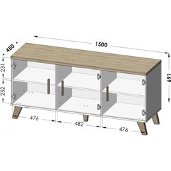 Comoda Cama Lotta 3D (White/Sonoma Oak) Thumb