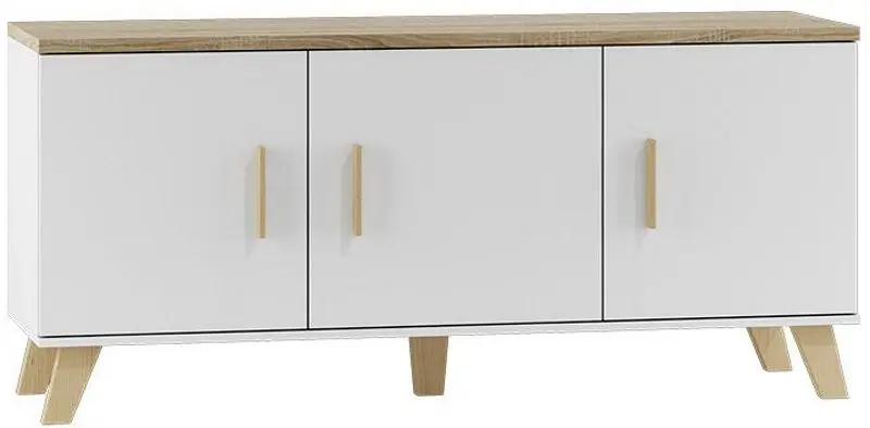 Comoda Cama Lotta 3D (White/Sonoma Oak)