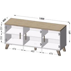Comoda Cama Lotta 3D (Wotan Oak/Matte Black) Thumb
