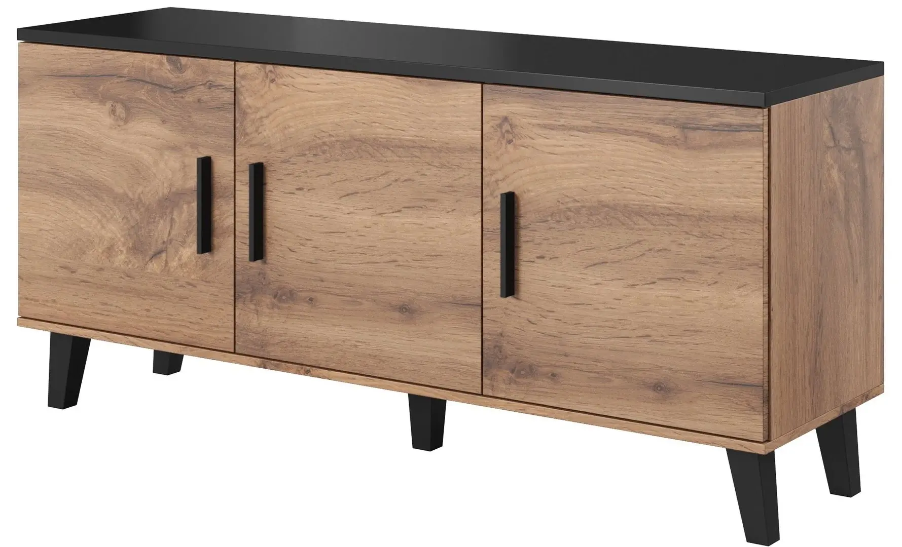 Comoda Cama Lotta 3D (Wotan Oak/Matte Black)