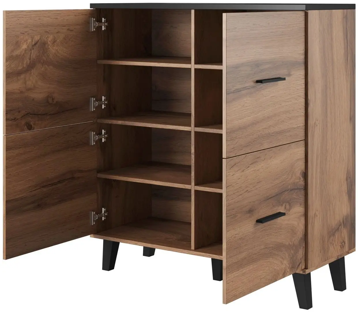 Комод Cama Lotta 4D (Wotan Oak/Matte Black)