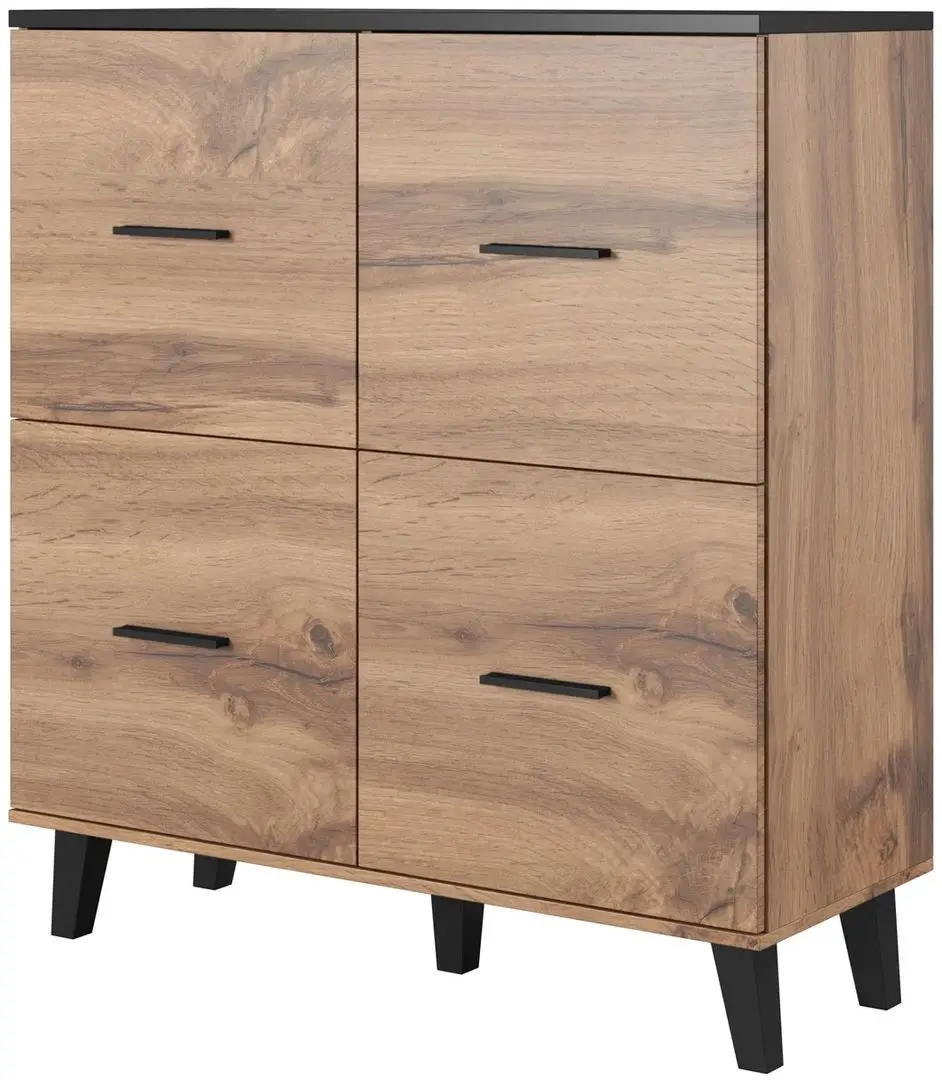 Комод Cama Lotta 4D (Wotan Oak/Matte Black)