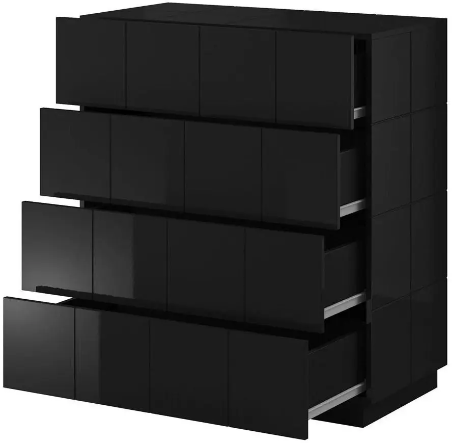 Comoda Cama Reja 4D (Black Gloss) - 2