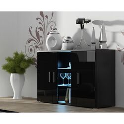 Комод Cama Soho S7 (Black/Black Gloss) Thumb