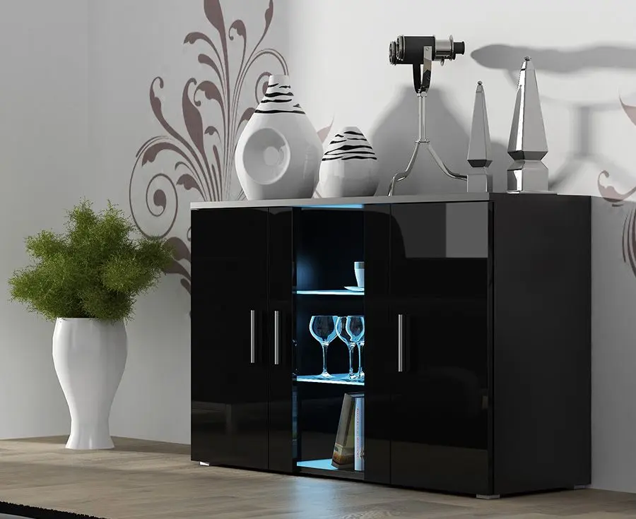Комод Cama Soho S7 (Black/Black Gloss)