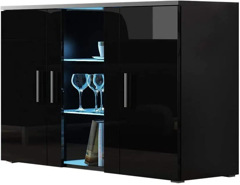 Комод Cama Soho S7 (Black/Black Gloss)