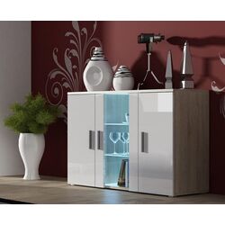 Комод Cama Soho S7 (Sonoma Oak/White Gloss) Thumb