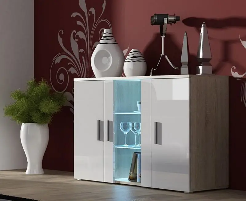 Комод Cama Soho S7 (Sonoma Oak/White Gloss)