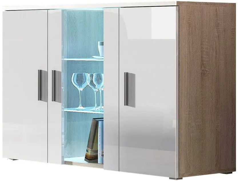 Комод Cama Soho S7 (Sonoma Oak/White Gloss)