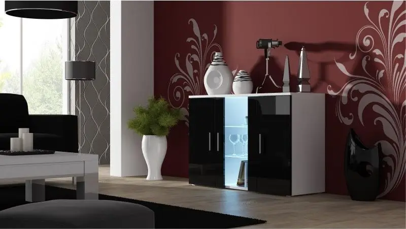 Comoda Cama Soho S7 (White/Black Gloss) - 2