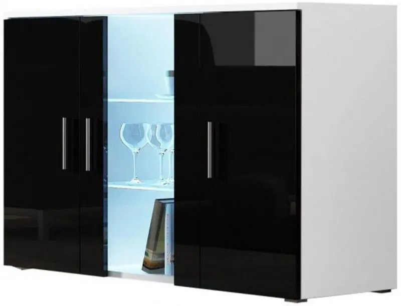 Comoda Cama Soho S7 (White/Black Gloss)