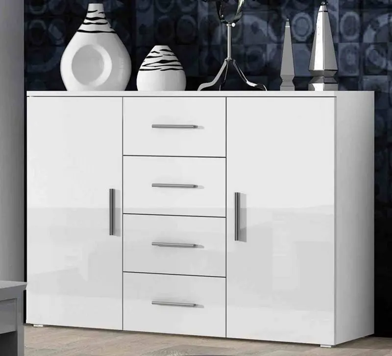 Comoda Cama Uni BI/BI (White/White Gloss) - 2