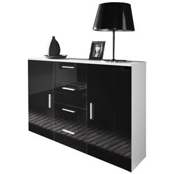 Comoda Cama Uni BI/CZ (White/Black Gloss)